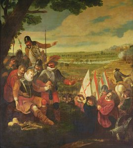 La herida de Sir Philip Sidney (1554-86) en la Batalla de Zutphen, 22 de septiembre de 1586